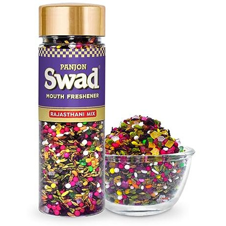 Panjon Swad Digestive Mouth Freshener|Hygienically Packed Traditional Pachak|Tasty Mouthfresheners|After-Meal Snack|Dry Mukhwas.|Makhvas (Rajasthani Mix),150 Grams