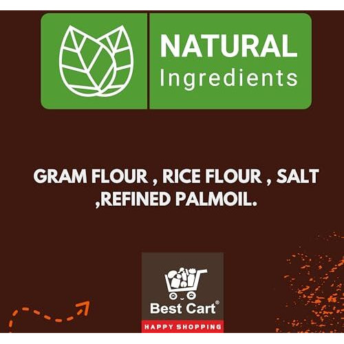 Best Cart Farsan Crispy Nylon Sev Plain Pani Puri Papdi Chaat Packet Sev 300 Gram