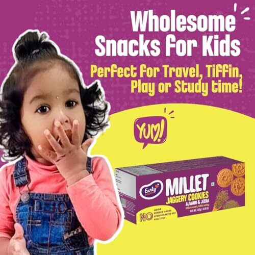Early Foods - No Maida No Refined Sugar - Ajwain & Jeera Sweet & Salty Jaggery Cookies | Sugar Free Cookies | Millet Cookies | No Soda | No Junk Snack For Kids | 130G X 1