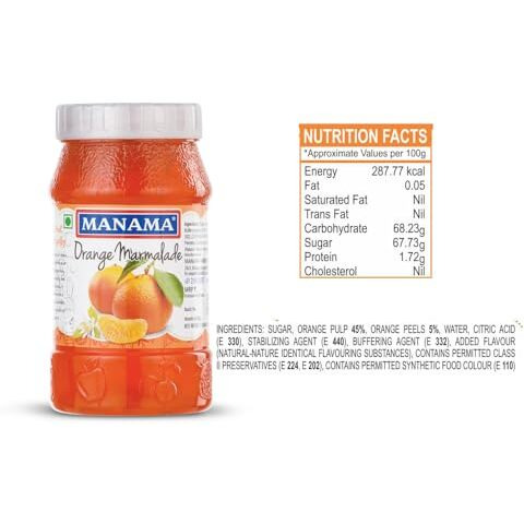 Manama Mixed Berry Jam And Orange Marmalade, 500Gms Each, Pack Of 2