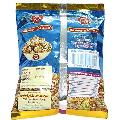 Ks Karthik Kovilpatti Kadalai Mittai-Burfi-250Gm X 2-Crushed Groundnut Chikki 200Gm X 1-Sesame Chikki Candy 200Gm X 1(900 Gm)