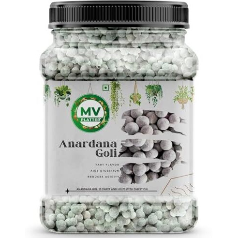 Mv Platter Anardana Goli | Digestive Anardana Churan Goli Pachak | Digestive Churan Mouth Freshener Mukhwas After-Meal Treat Pomegranate Balls | No Artificial Colors Or Preservatives (1 Kg)