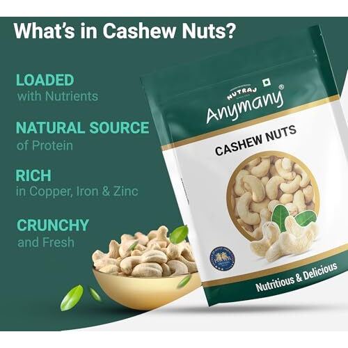 Nutraj Dry Fruits Combo 1 Kg - Cashews And Round Raisins 500G Each | Kaju | Kishmish
