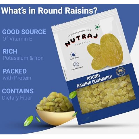 Nutraj Dry Fruits Combo 1 Kg - Cashews And Round Raisins 500G Each | Kaju | Kishmish
