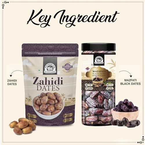 Wonderland Foods 900G Premium Dates Combo Of Zahidi Dates 500G & Mazafati Dates 400G Combo | Healthy & Nutritious Soft Khajoor, Khajur Rich In Iron, Fibre & Vitamins
