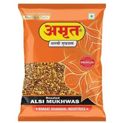 Amrut Roasted Alsi (Flex Seeds) Mukhwas - (200Gm X 4  800G) (Pack Of 4)| Digestive Crunchy And Tasty Mouth Freshener Traditional Mukhwas Ready To Eat
