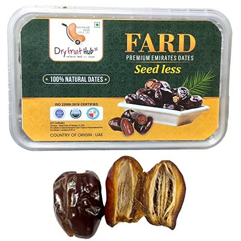 Dry Fruit Hub Fard Seedless Dates 1Kg Black Dates Seedless (Khajoor/Khajur), | All Natural | No Preservatives | No Added Sugar | Gluten Free | Vegan | Non Gmo | Dates Dry Fruits