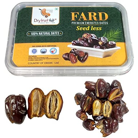 Dry Fruit Hub Fard Seedless Dates 1Kg Black Dates Seedless (Khajoor/Khajur), | All Natural | No Preservatives | No Added Sugar | Gluten Free | Vegan | Non Gmo | Dates Dry Fruits