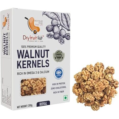 Dry Fruit Hub Kahmir Walnuts 500Gm Without Shell Grade 1, Akrot, Akhrot Without Shell, Acrot Kernels,Akrut, Akhrot Giri, Walnut Kernels