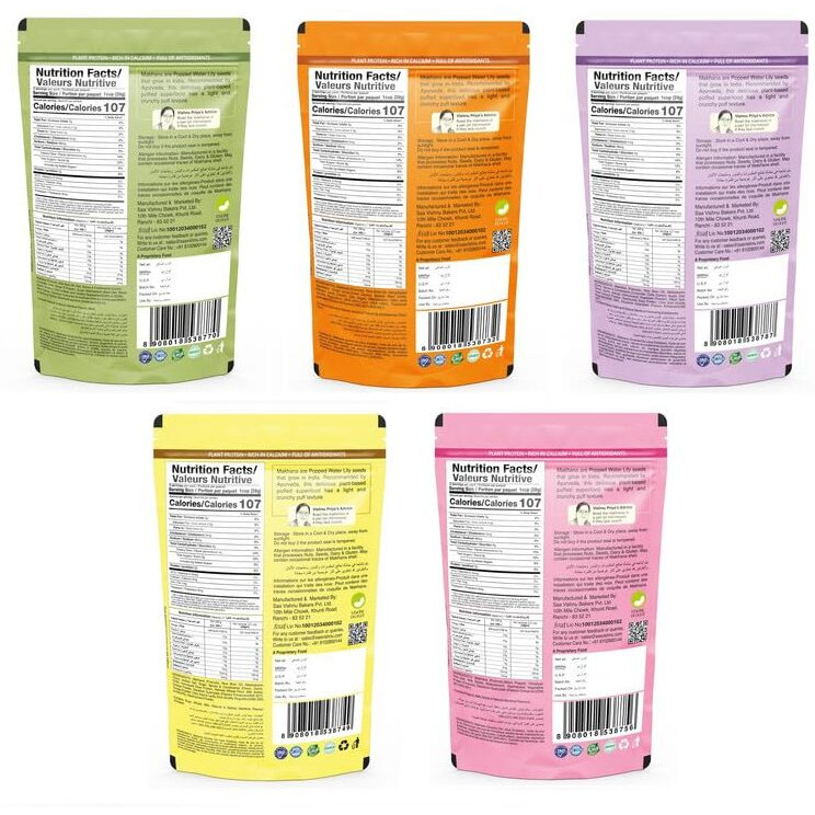 Vishnu Delight Organic Makhana Combo Pack-5 Of 60G Each Flavor - Peri Peri, Mint Masti, Himalayan Salt, Magic Masala, Cheese N Herbs - Crunchy, Deliciously, And Full Of Flavorful Indian Spices Snacks