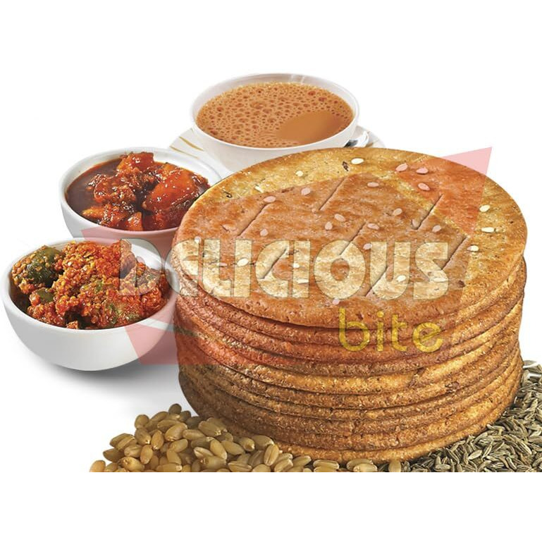 Delicious Bite Kothmir Marcha Dry Bhakhri (4 Packs Of 180 Gm Each) Whole Wheat Roasted Snacks | Ready To Eat Crisps | Vacuum Packed | Parties & Events | Travel Friendly Pack