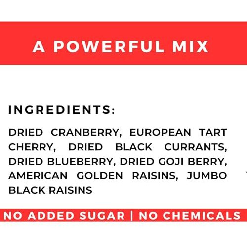 Wardiere Organic Berries Mix (300 Gms) - Excellent Naturally Dried Berries Mix Without Sugar - Certified Organic, Zero Chemicals