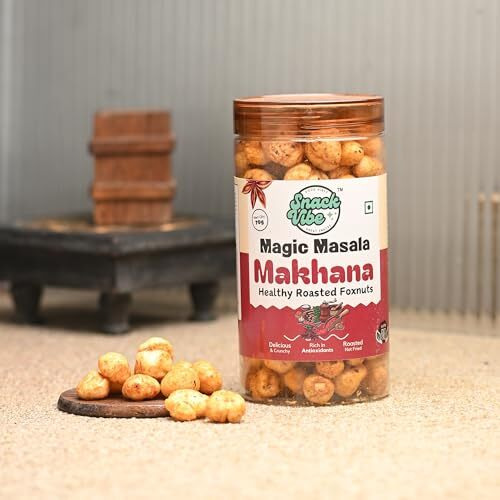 Snackvibe Roasted Makhana | Foxnuts | Healthy Snack Roasted | Crunchy Snack | 70G Each | Pack Of 4 | 2 Magic Masala + 2 Chilli Garlic
