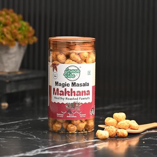 Snackvibe Roasted Makhana | Foxnuts | Healthy Snack Roasted | Crunchy Snack | 70G Each | Pack Of 4 | 2 Magic Masala + 2 Chilli Garlic