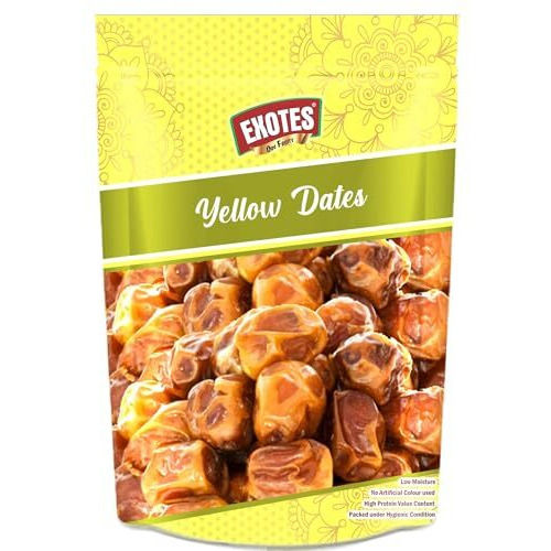Exotes Premium Dry Fruits (Yellow Dates/ Peela Khajoor), 250 G