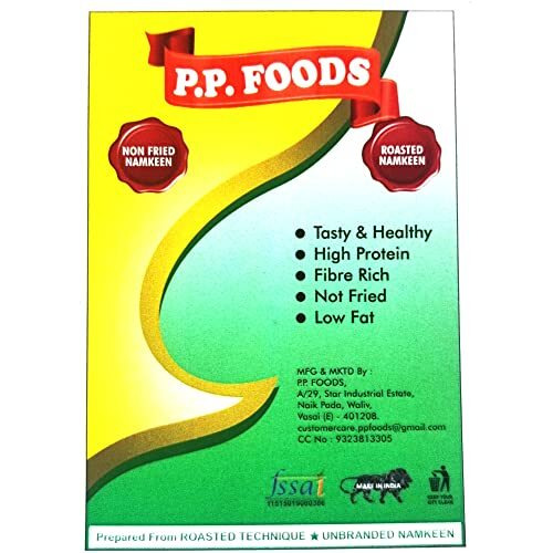 P P Foods Roasted Chana Dal/Puff Besan Chana Dal/Diet/Chana Dal Namkeen 400 Gm (Pack Of 2, 200Gm Each)