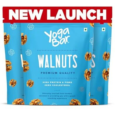 Yogabar Premium Walnuts 750G (250G X Pack Of 3), High Protein And Fibre, Zero Cholesterol, Ethically Sourced