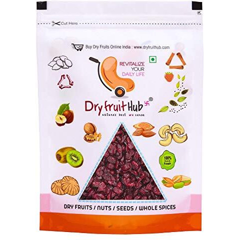 Dry Fruit Hub Dried Cranberry Slice 1Kg, Cranberry Dry Fruit Without Sugar, Naturally Dried Cranberries, Cranberry Dry Fruit, Dried Cranberry