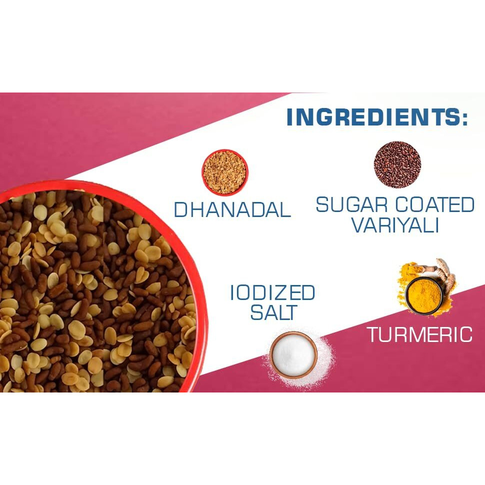 Amrut Dal Mukhwas, (200Gm X 4  800G) (Pack Of 4), Dhana Dal Mukhwas Digestive Crunchy And Tasty Mouth Freshener Traditional Refreshing Dhanadal Mukhwas Ready To Eat