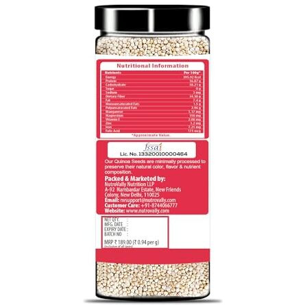 Nutrovally Chia & Quinoa Seeds Combo (200G Each) | Rich In Omega-3, Fiber & Antioxidants | Raw Superfoods For Weight Management & Health