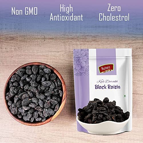 Nutwiz Nuts And Seeds (Black Raisins/Kali Darakh), Fresh, 800 Gram