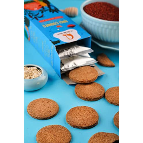 The Growing Giraffe Nutritious All Day Snacks - Whole Grain Honey & Oat Cookies, Delicious Ragi Biscuits, Free From Artificial Flavors & Colors - 160 Grams (Pack Of 2)