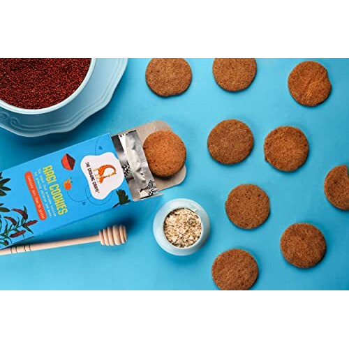 The Growing Giraffe Nutritious All Day Snacks - Whole Grain Honey & Oat Cookies, Delicious Ragi Biscuits, Free From Artificial Flavors & Colors - 160 Grams (Pack Of 2)