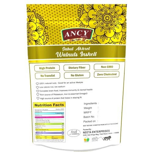 Ancy California Sabut Akhrot (Walnuts) 1Kg, Dry