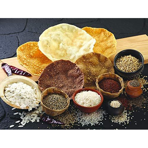 Roshnee 5 Papad Combo Pack - Millet And Rice Grain Papads. 5 Tasty, Wholesome Grain Papads - Jowar, Bajra, Ragi, Rice Jeera And Poha Papads | 5 Packs X 80 Gm - 400 Gm | No Artificial Flavours Or Preservatives Or Colors | Gluten Free|