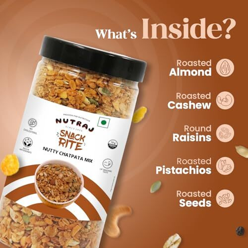 Nutraj Snackrite Nutty Chatpata Mix Roasted 1Kg (500G X 2) | Snacks | Dry Fruits | Nuts