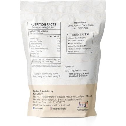 Nature Vit Dried Premium Turkish Apricots, 200 Gm | Vegan, Sun Dried Apricots | Gluten Free & Sodium Free | Add In Your Healthy Recipes