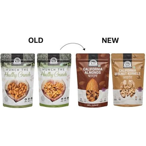 Wonderland Foods 1Kg Dry Fruits Combo Pack Of California Almond (500G) And California Walnut Kernels (500G)