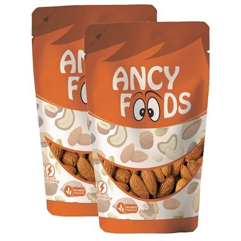 Ancy 100% Natural Quality Raw Almonds/Badam Dryfruits, 2 X 250 G