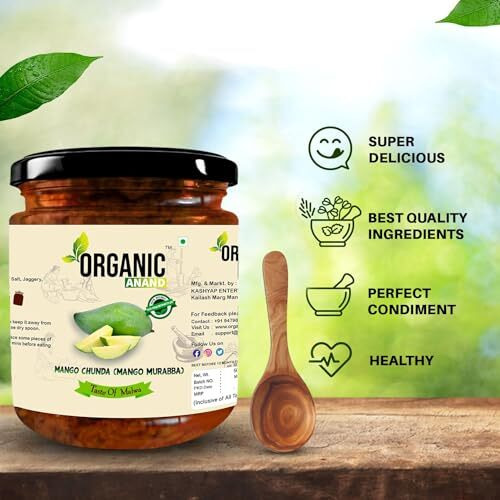 Organic Anand Handmade Mango Murabba 500 Gram Aam Ka Murabba Grated Mango Chunda Authentic No Preservative (Pack Of 1)