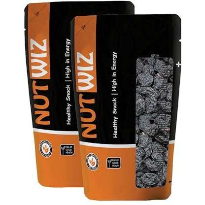 Nutwiz Dried Fruits Nuts And Seeds (Black Raisins/Kail Kishmish, 500 Gm (2X250G))