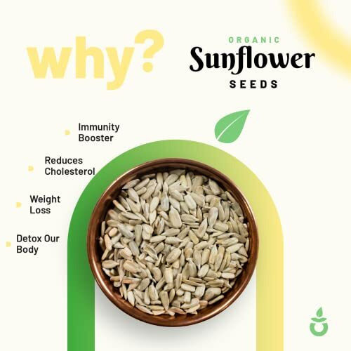 Pure Organio Organic Sunflower Seeds For Eating, Whole And Natural Sunflower Seeds, High In Fiber & Vitamin-Rich Healthy Snacks, Npop Organic Certified (500 Gm)