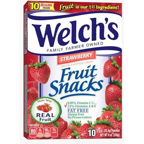 Welch's Strawberry Fruit Snacks, Gluten Free, Made With Real Fruit 227Gm