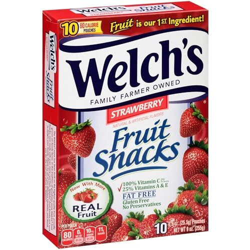Welch's Strawberry Fruit Snacks, Gluten Free, Made With Real Fruit 227Gm