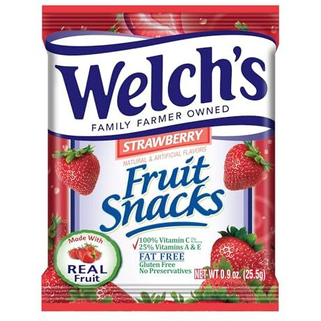 Welch's Strawberry Fruit Snacks, Gluten Free, Made With Real Fruit 227Gm