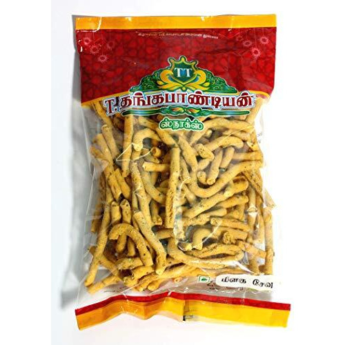 Thangapandiyan Pepper Sev & Kpn Kadalai Mittai (Chikki Candy) - Pack Of 2 (250G + 200G)