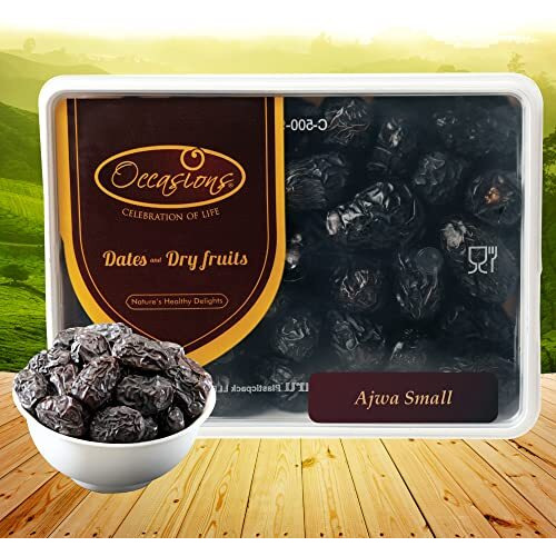 Occasions Soft & Delicious Small Ajwa Khajur - 500Gm - Ajwa Sukha Khajoor, Ajwa Dates Original, Ajwa Khajoor Original Madina | High In Antioxidants | Saudi Arabian Dates, Fresh