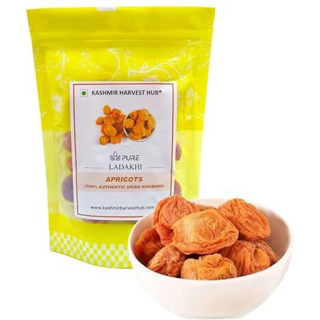 Kashmir Harvest Hub Ladakhi Apricots - 1Kg | 100% Natural & Premium | Pure & Authentic | Organic | Premium | Dried Khubani | A++ Grade | Direct From Ladakh