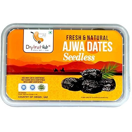 Dry Fruit Hub Ajwa Dates Seedless 1Kg | Ajwa Khajoor Seedless Natural | Ajwa Khajoor Ajwa Dates Original, Madina Ajwa Dates Original Ajwa Dates Seedless