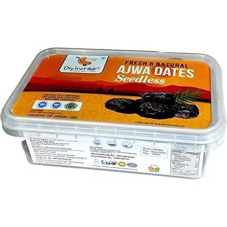 Dry Fruit Hub Ajwa Dates Seedless 1Kg | Ajwa Khajoor Seedless Natural | Ajwa Khajoor Ajwa Dates Original, Madina Ajwa Dates Original Ajwa Dates Seedless