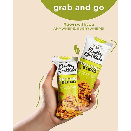 Nutty Gritties Grab And Go Thai Chilli Blend Trail Mix | 240G (Each Pouch 40G, Pack Of 6) | Almonds, Cashews And Peanuts