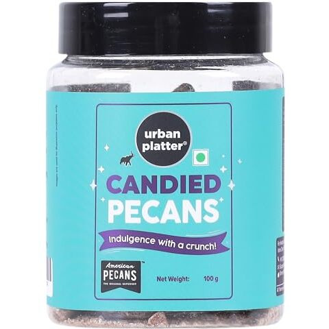 Urban Platter Candied American Pecans, 100G (On The Go Snack | Sweetened Pecan Nuts)