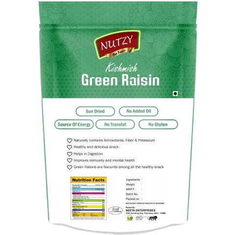 Nutzy Premium Raisins (Kandhari Raisins/ Kishmish, 800G)