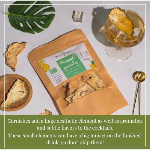 Bab Louie & Co. Pineapple Dehydrated Fruits Garnishes For Cocktail, Mocktail, Detox Water, Green Tea, Snacks | Air Dried | Gluten Free | Vegan | No Sugar | 100% Natural | Zero Preservatives | 50 Gm