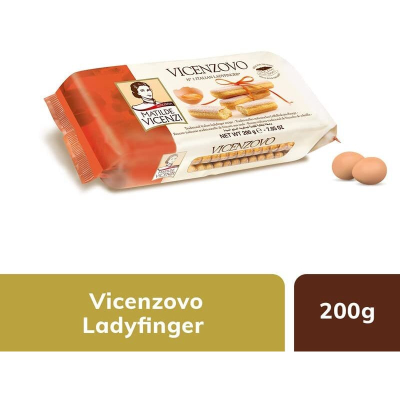Matilde Vicenzi Vicenzovo Ladyfinger (200Gm X 2) | Gmo Free | No Preservatives & No Artificial Colours