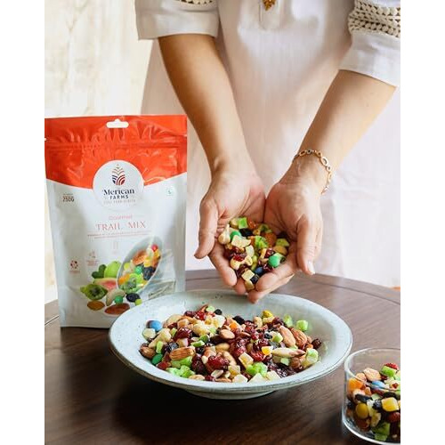 Merican Farms Trail Mix Assorted Mix Dry Fruits Healthy Dry Fruits Mix Dry Fruits 250Gm (Pack Of 1) Healthy Mixed Nuts With Dry Fruits, Premium Fruit, Nut & Fiber Supermix, Fresh And Perfectly Balanced Mix Dry Fruits Pack, Mixed Dry Fruits And Nut Mix For Anytime Snacking, Berries Trail Mix,Trail Mixes